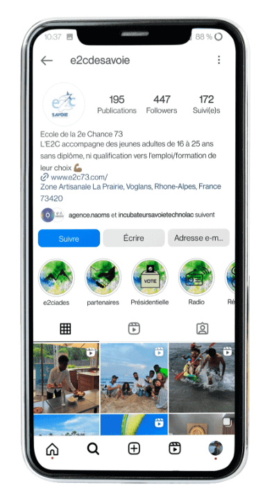 e2c savoie instagram entreprise médias