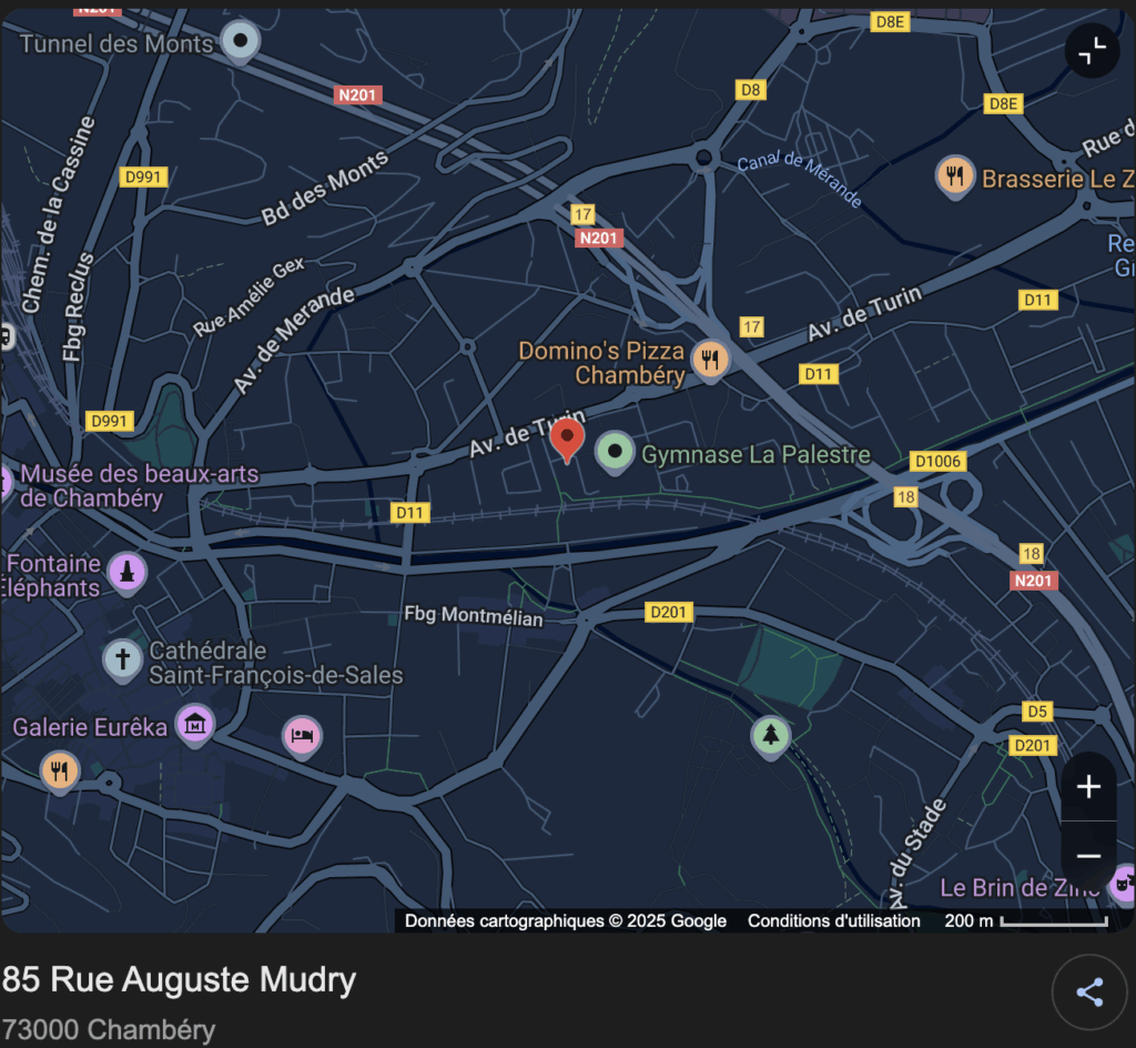 85 rue Auguste Mudry à Chambéry.
